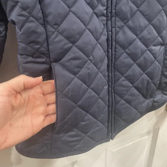 NWT POLO Ralph Lauren boy quilted jacket coat sz 8-10 M navy blue Classic